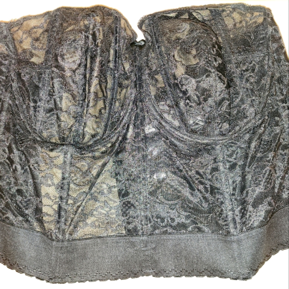 Goddess Black Bridal Bustier, Sz 42 DD